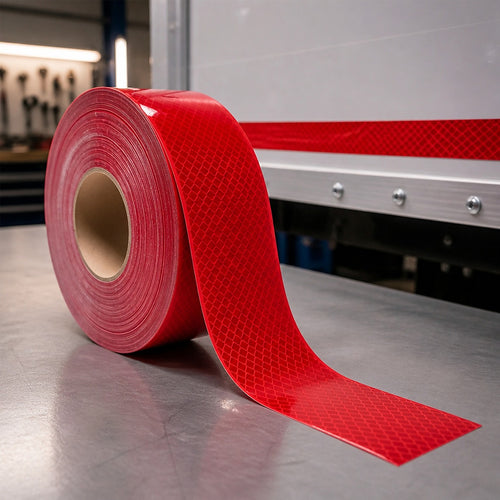 ECE104 Red Reflective Tape 50mm x 45m Truck Trailer Safety