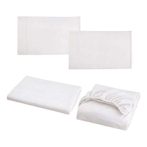 Queen Bed Sheet Set – 1800 Series Microfiber, Deep Pocket, Soft & Breathable, White