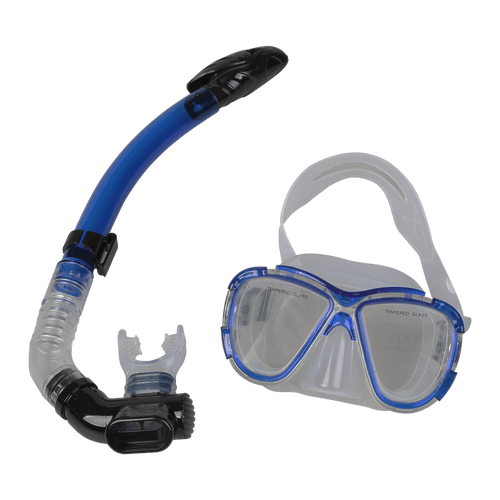 Adult Snorkelling Swimming Diving Mask & Snorkel - Quality Tempered Glass