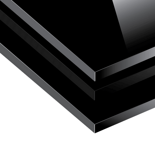 Toughened 90 x 75cm Black Glass Kitchen Splashback