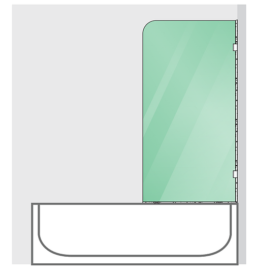 70cm Frameless Glass Bath Screen with Wall Channel - Chrome
