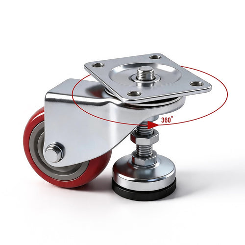 76mm Heavy Duty Swivel Caster Wheels with M12 Screw Feet – Set of 4
