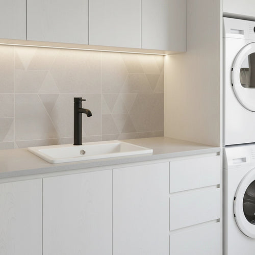 Tall Basin Mixer Tap Faucet – Kitchen, Laundry & Bathroom Sink Mixer in Black