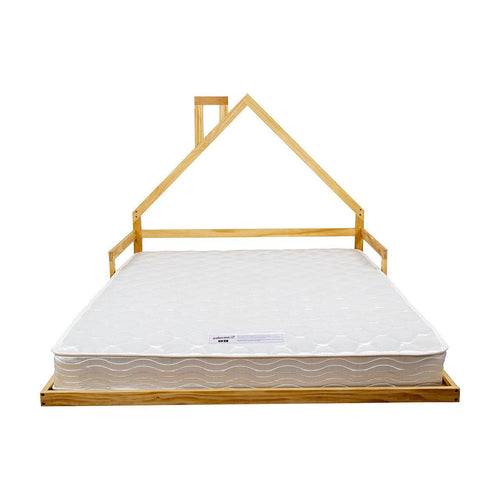 Pine Floor Bed House Frame in Wood for Kids and Toddlers - Double