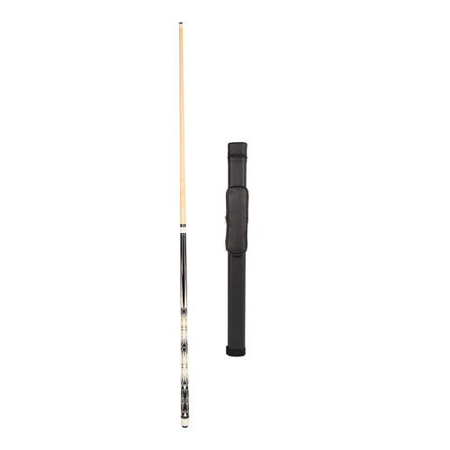 57in 2-Piece Wood Pool Cue Stick 19oz with Carry Bag