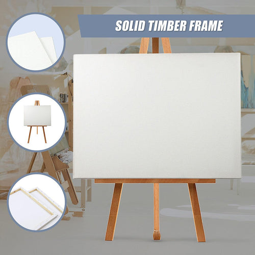 5 pack of 50x60cm Artist Blank Stretched Canvas Canvases Art Large White Range Oil Acrylic Wood
