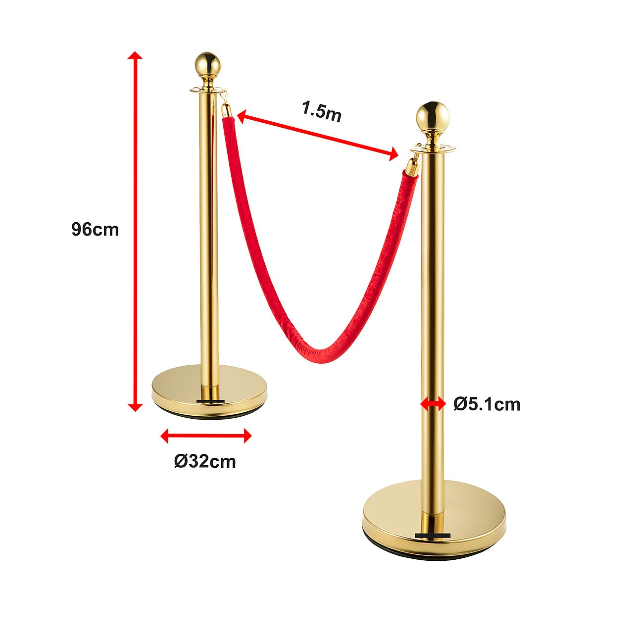 4 x Queue Barriers + 3 Ropes Exhibition Crowd Control Bollards | Home ...