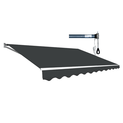 Automatic Retractable Awning 4x2.5m - Grey Outdoor Wall Sunshade
