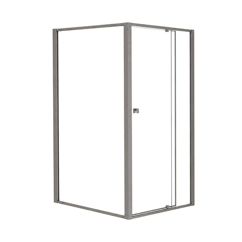Semi-Frameless Shower Screen – Gunmetal, Front: (82~90)x195cm, Side: (98~101)x195cm
