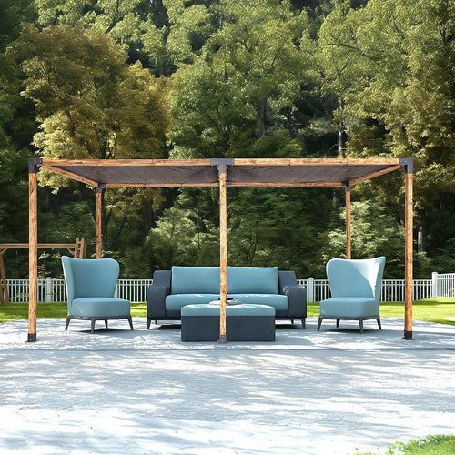 Roof Pergola Gazebo Shed Matte Black Steel Double with Black Screens Brackets DIY Kits