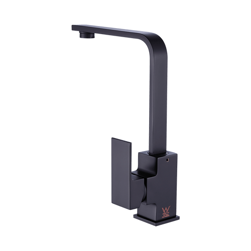 Kitchen Mixer Tap L-Neck Faucet Laundry Bathroom Sink in Black