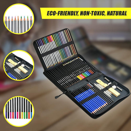 Art Sketch Pencils Oil Drawing Colouring Graphite Charcoal Pencil Set 72pcs/set