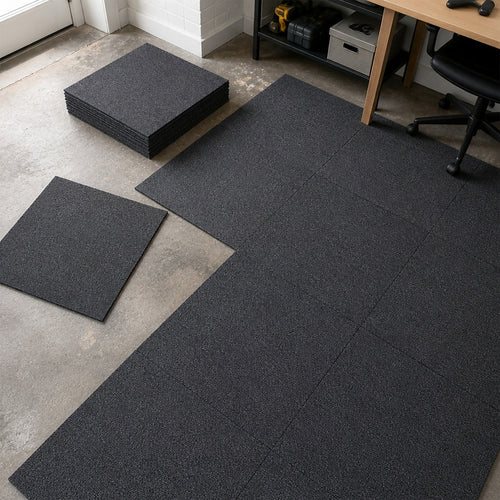5m² Dark Grey Carpet Tiles Set – Commercial & Home Flooring for Office, Retail & Living Areas