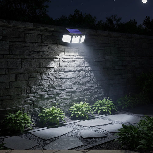 Solar Motion Sensor LED Security Light – Outdoor Waterproof Floodlight, 3 Adjustable Heads, IP65