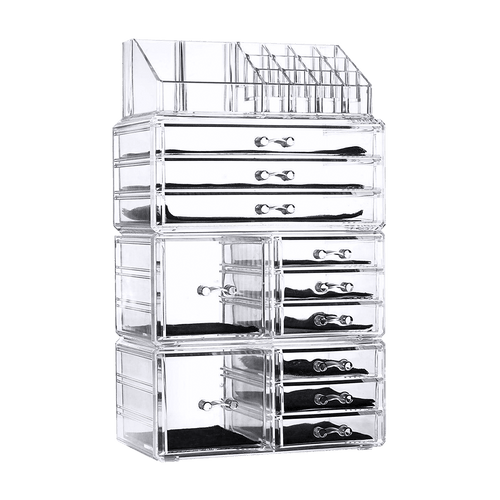11 Drawers Clear Acrylic Cosmetic Jewellery Luxury Organiser