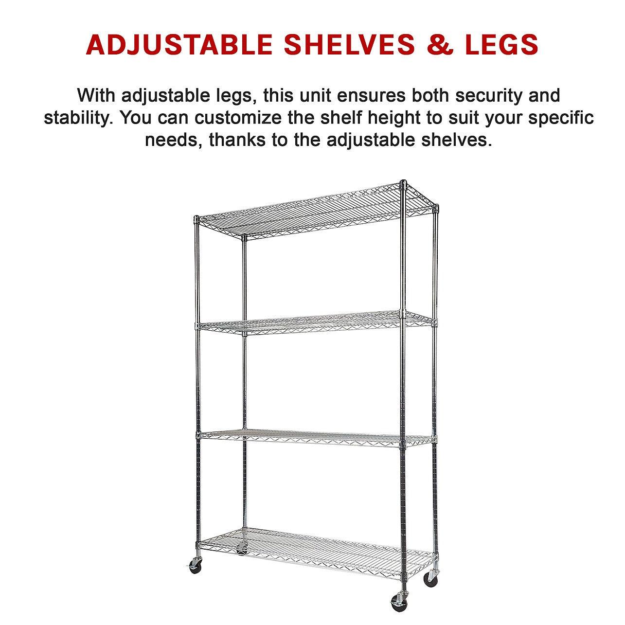 Modular Wire Storage Shelf Steel Shelving - 1500 x 450 x 1920mm ...
