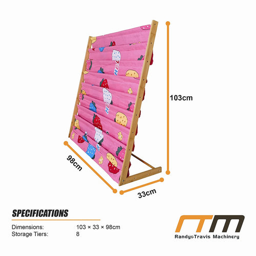 Children’s Book Display Rack – 8-Tier Bamboo Kids Bookshelf
