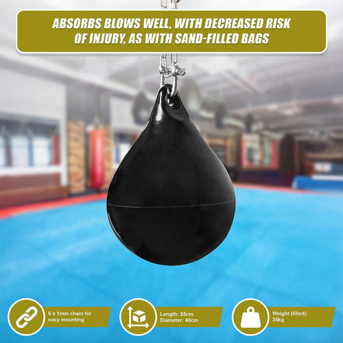 30L Water Punching Bag Aqua with D-Shackle and Chain
