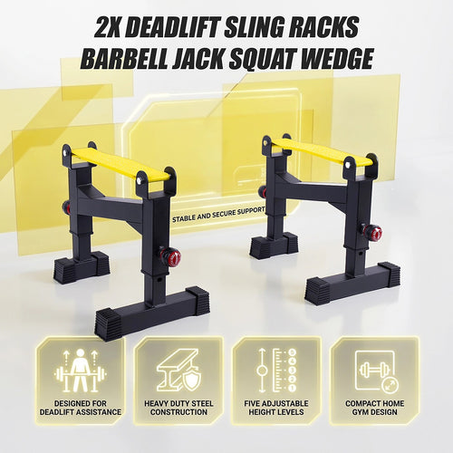 2x Deadlift Sling Racks Barbell Jack Squat Wedge Lifting Aid