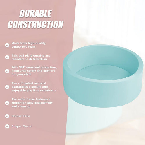 Round Ball Pit Playpen Enclosure Blue 