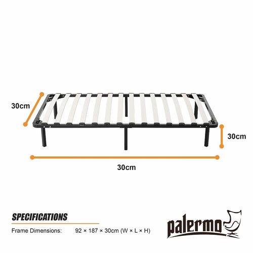 Metal Bed Frame for Single Mattress – Black Powder-Coated Steel Base