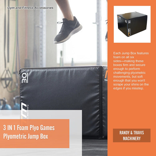 3-in-1 Foam Plyometric Jump Box – Fitness Training Plyo Games Box for Cardio & Strength
