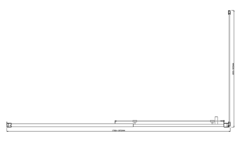 150mm Adjustable (1850x920mm) Single Door Sliding Glass Shower Screen with Shower Handle Style 1 - Chrome