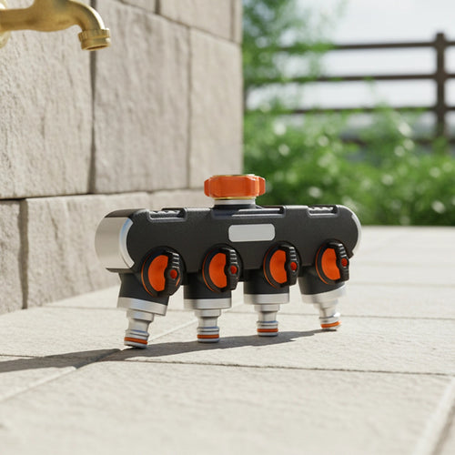 4 Way Garden Hose Splitter Tap – Water Irrigation Distributor Valve