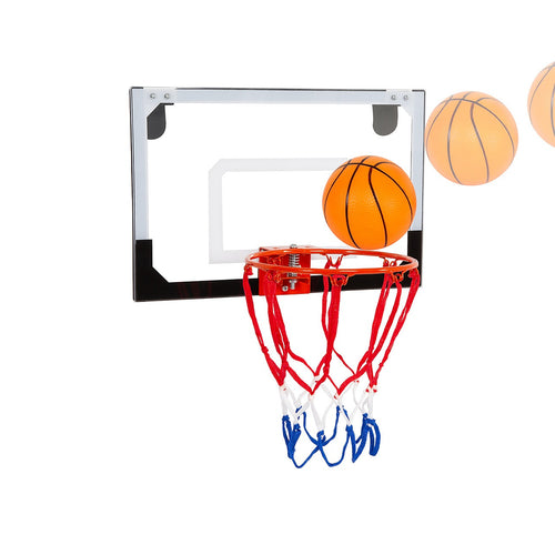 Indoor Mini Basketball Hoop Set – Door-Mounted Backboard Kit with Durable Ring & Mini Ball for Home Play