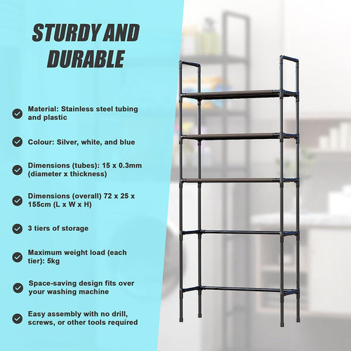Storage Shelf 3 Tier Rack Portable Laundry Stand Unit Organiser