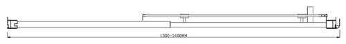 100mm Adjustable (130-140cm) Wall to Wall Sliding Glass Shower Door with Shower Handle Style 1 - Chrome