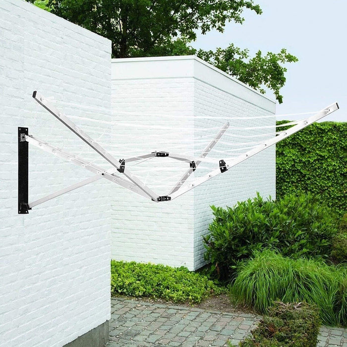 26m Folding Dryer for Laundry & Washing - Wall Mounted 5 Arm Clothes Airer
