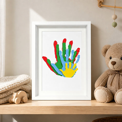 Baby Handprint Kit Family Keepsake Wood Frame DIY Gift Set