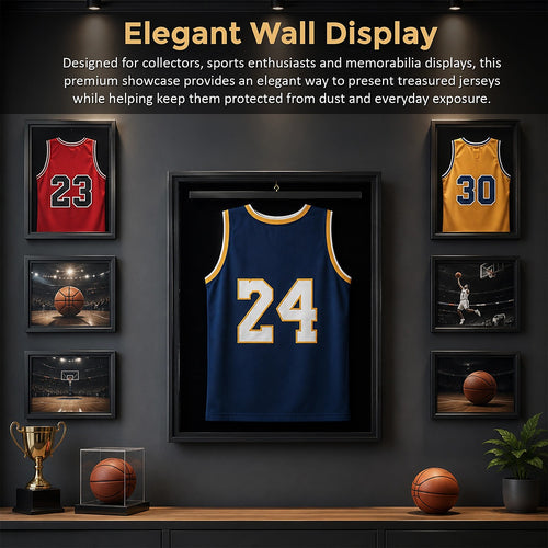 80cm Wall Mounted Lockable Jersey Display Case for Sports Memorabilia & Signed Shirts