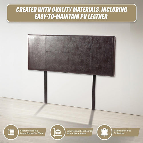 Double Brown PU Leather Bed Headboard Bedhead