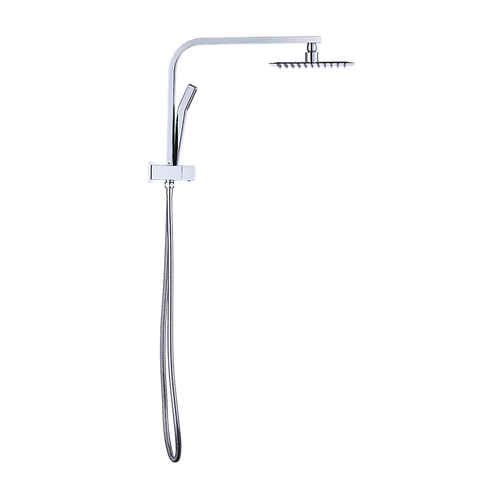 WELS 8" Rain Shower Head Set Square Dual Heads Faucet High Pressure Hand Held