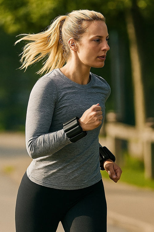 2-Piece Ankle & Wrist Weights – 2kg Pair Adjustable Workout Bangles (Black)