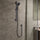 Black Hand Held Shower Rail Soap Dish Bathroom Set