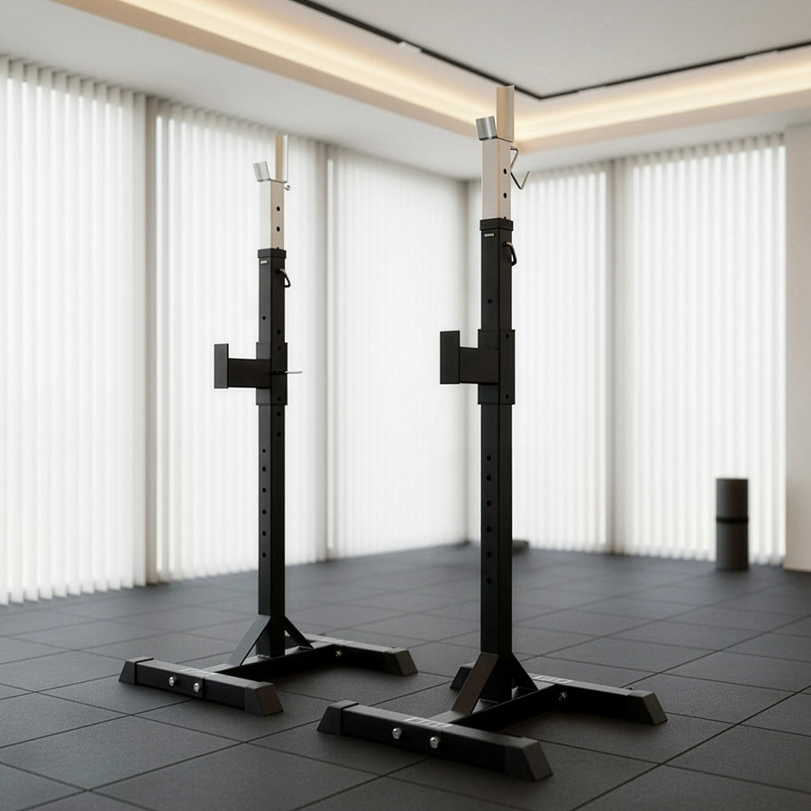 Adjustable Squat Rack Stand Pair for Bench Press & Barbell Weight Lifting