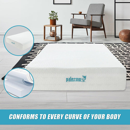 Palermo Double Mattress 30cm Memory Foam Green Tea Infused CertiPUR Approved