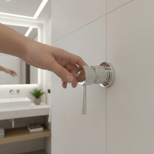 Single Round Shower Bath Mixer Tap Bathroom WATERMARK Approved - Chrome