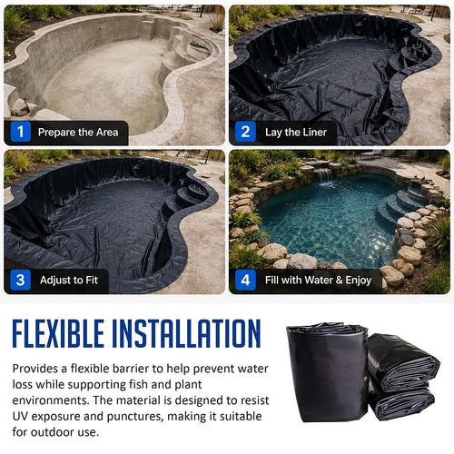 6x8m LDPE Pond Liner 0.5mm Heavy Duty Waterproof Sheet