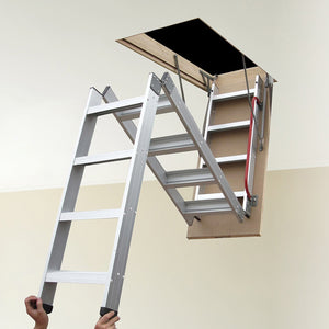 Deluxe Aluminium Attic Loft Ladder - 2.7m to 3.05m