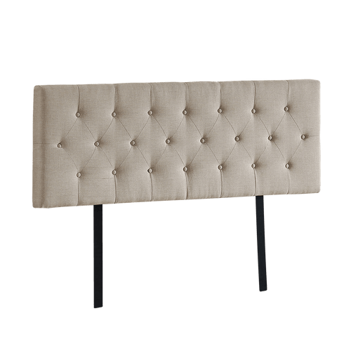 Queen Linen Fabric Deluxe Headboard Bedhead in Beige
