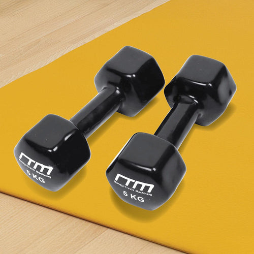 5kg Dumbbells Pair PVC Hand Weights PVC Coated