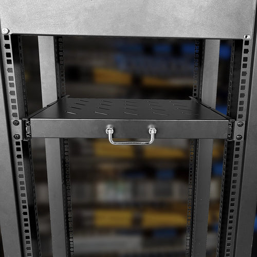 Sliding Rack Server Shelf For Rack 1U 19" 4 Post Rack Mount-Adjustable 15"-22"