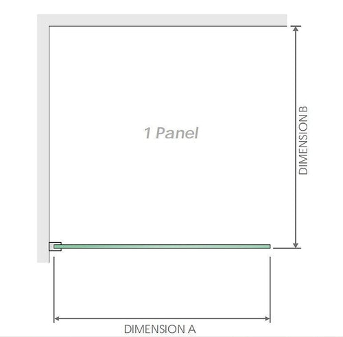 120x110cm Corner Frameless Shower Screen with Nickel Brackets and SS Hinges, Square Knob Handle
