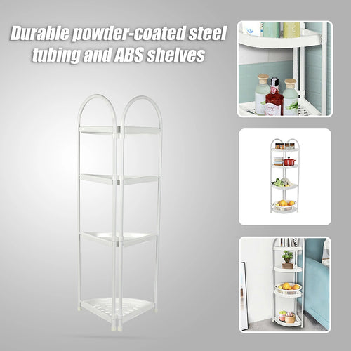 Shower Corner Shelf White Caddy Bathroom Shelves Organiser Bath Storage Rack 4