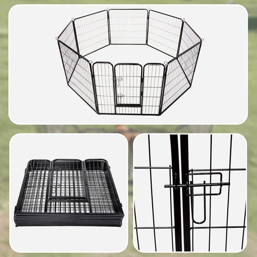 8 Panel Heavy Duty Pet Dog Playpen Puppy Exercise Fence Enclosure Cage
