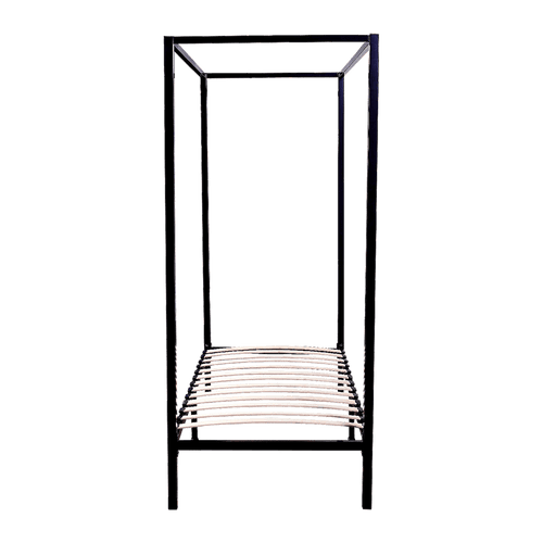 4 Four Poster Single Bed Frame - Black